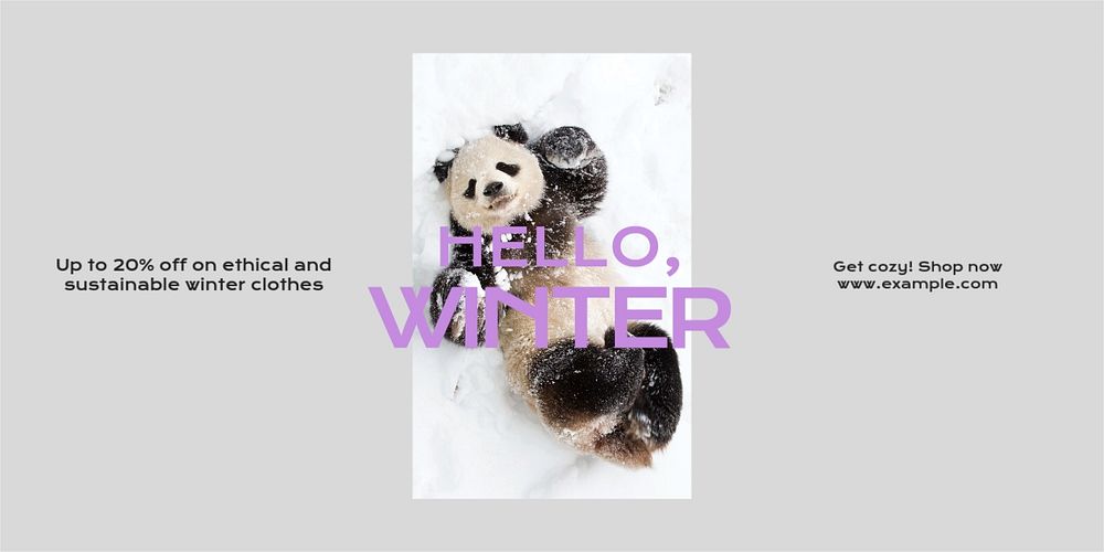 Winter sale Twitter ad template, editable text & design