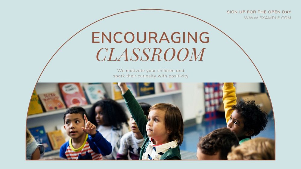 Encouraging classroom blog banner template, editable text & design