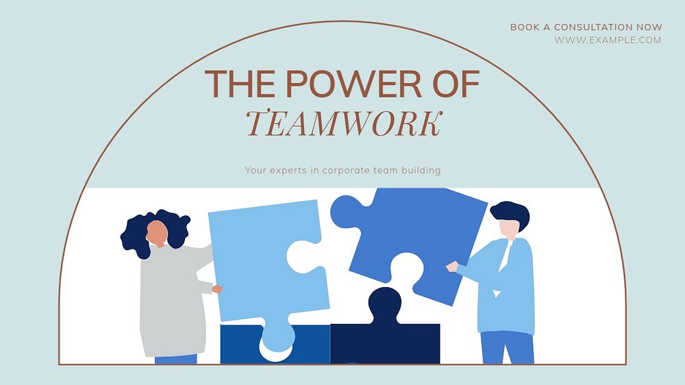 Power of teamwork blog banner template, editable text & design