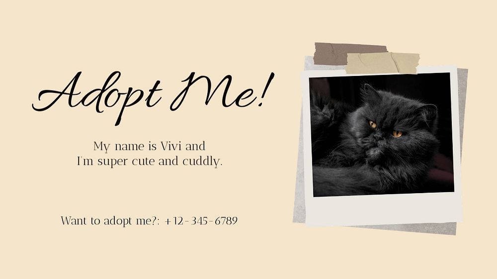 Pet adoption blog banner template, editable text & design