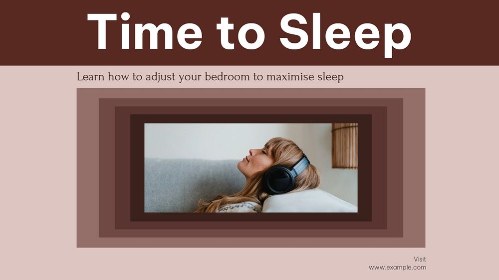 Improve sleep blog banner template, editable text & design