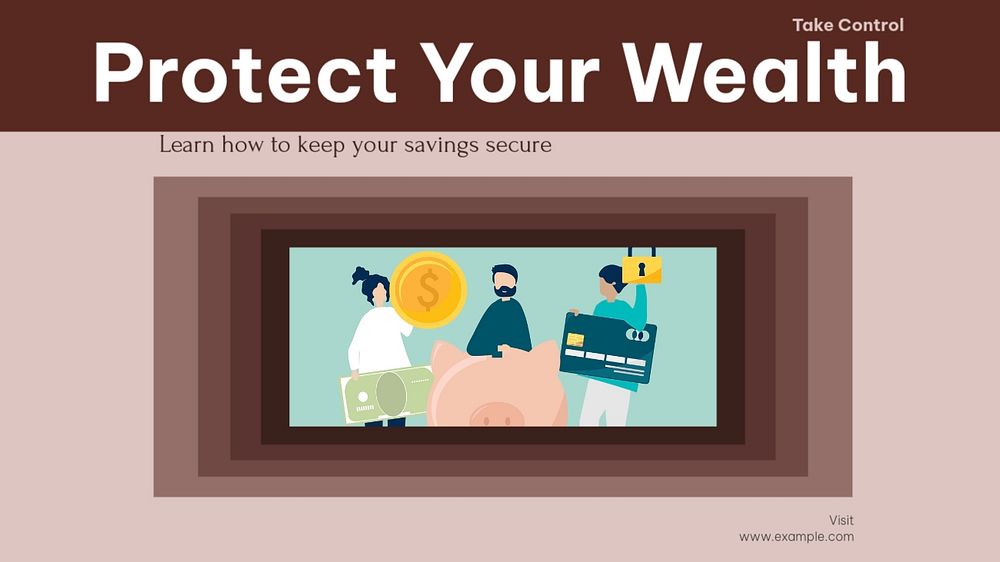 Protect wealth blog banner template, editable text & design