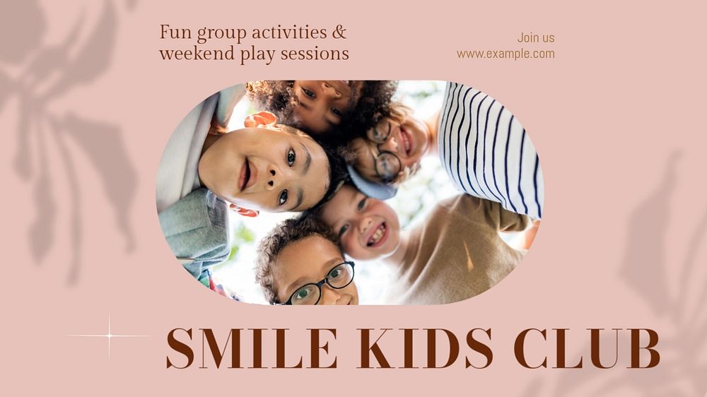 Smile kids club blog banner template, editable text & design