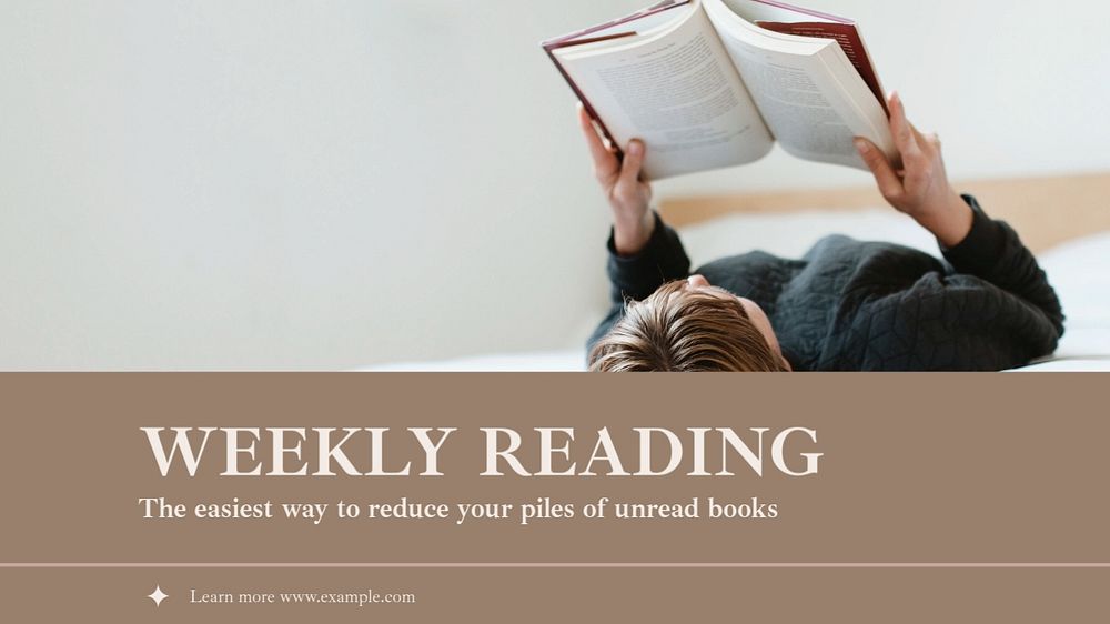 Weekly reading blog banner template, editable text & design