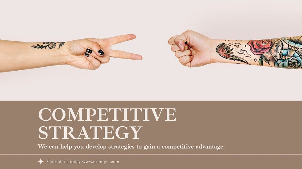 Competitive strategy blog banner template, editable text & design