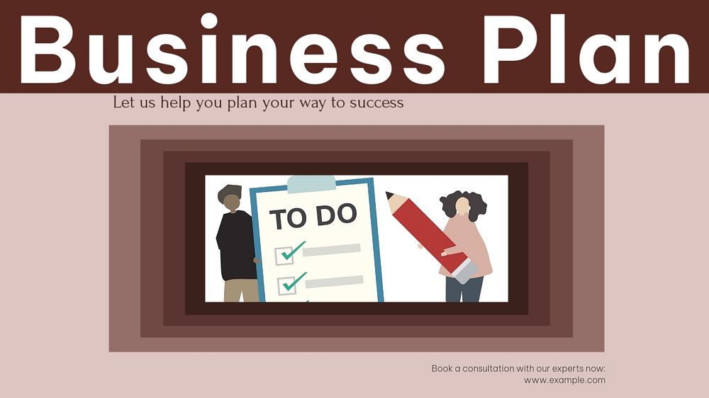 Business plan blog banner template, editable text & design