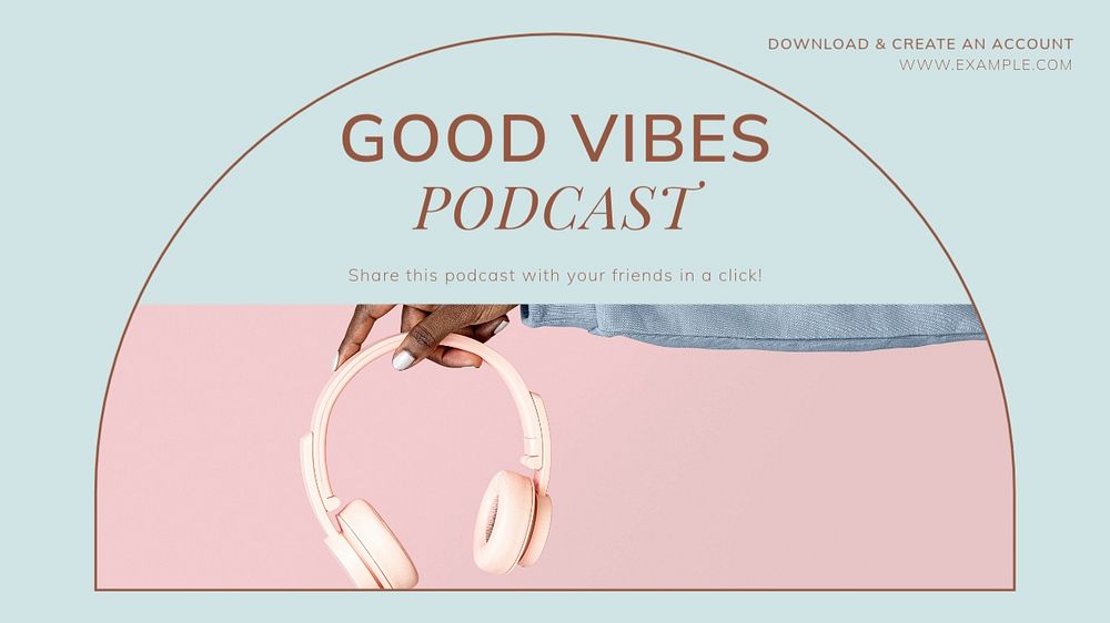 Lifestyle podcast blog banner template, editable text & design