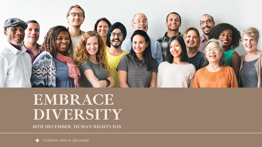 Embrace diversity blog banner template, editable text & design