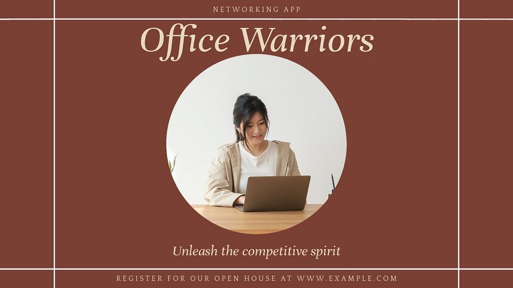 Office warriors blog banner template, editable text & design