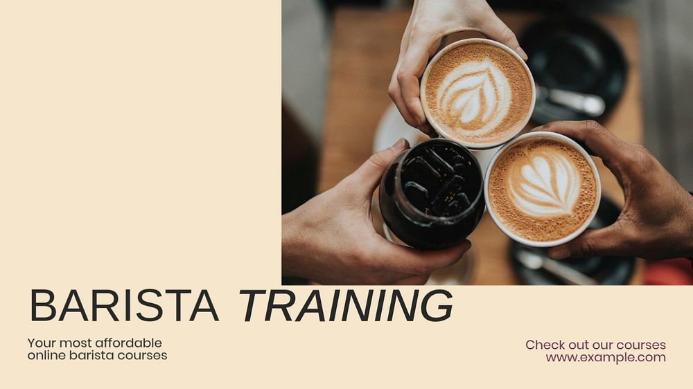 Barista training blog banner template, editable text & design