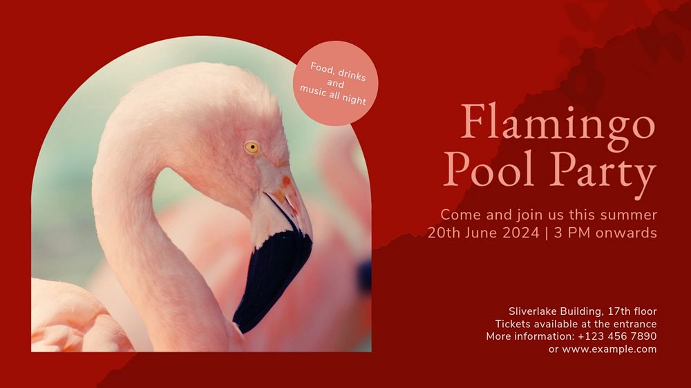 Pool party blog banner template, editable text & design