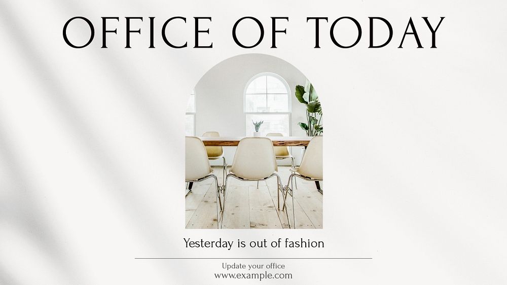 Modern office blog banner template, editable text & design