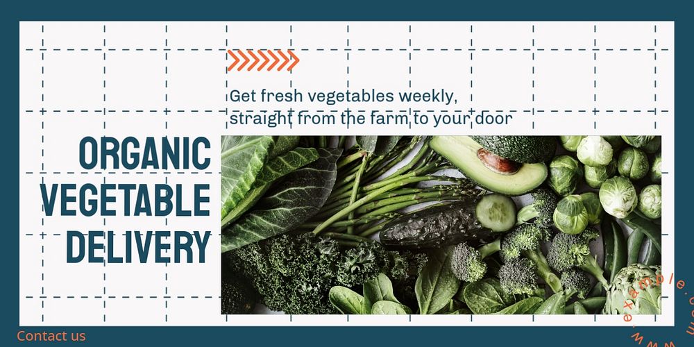 Organic vegetable delivery Twitter ad template, editable text & design