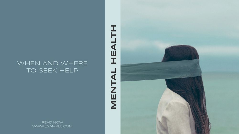 Mental health care blog banner template, editable text & design