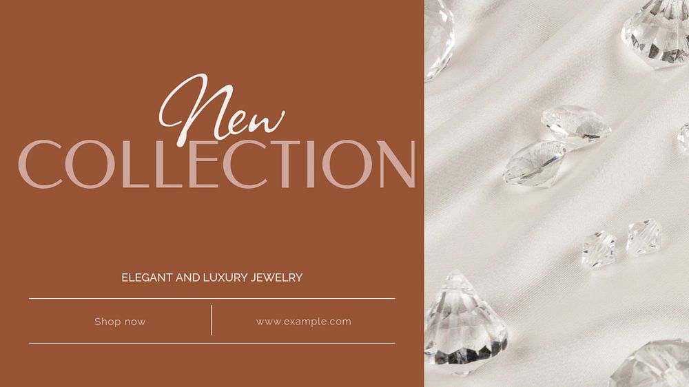 New jewelry collection blog banner template, editable text & design