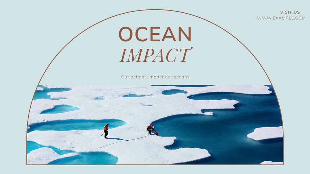 Ocean impact blog banner template, editable text & design