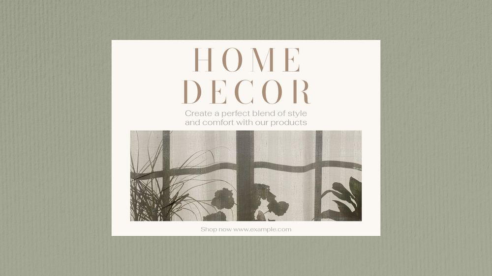 Home decor blog banner template, editable text & design