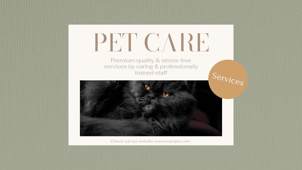 Pet care blog banner template, editable text & design