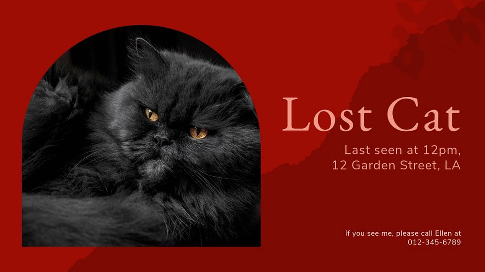 Lost pet blog banner template, editable text & design