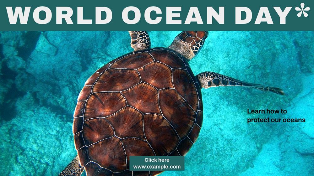 World ocean day blog banner template, editable text & design