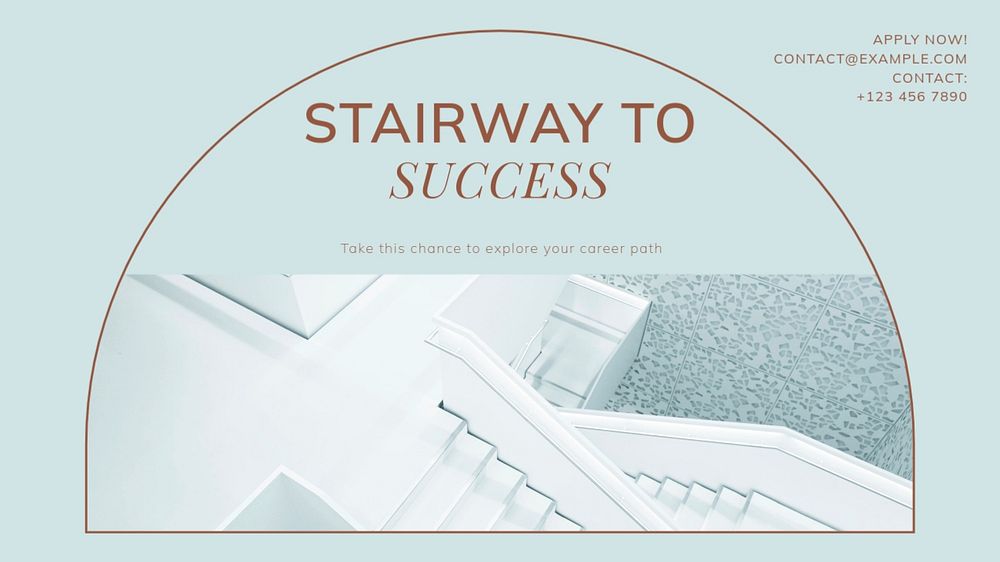 Stairway to success blog banner template, editable text & design