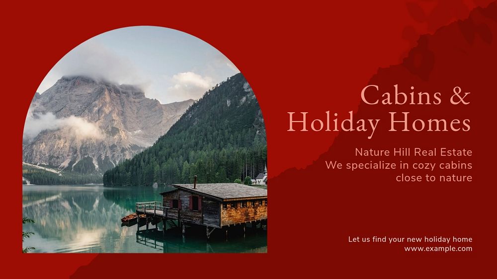 Holiday homes blog banner template, editable text & design