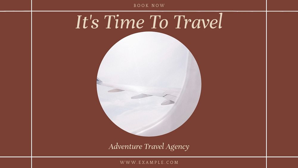 Travel agency blog banner template, editable text & design