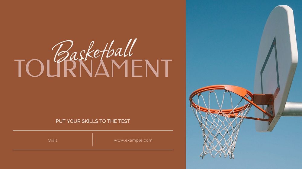 Basketball tournament blog banner template, editable text & design