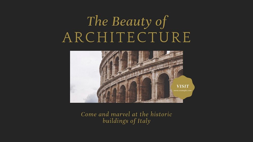 Italian architecture blog banner template, editable text & design