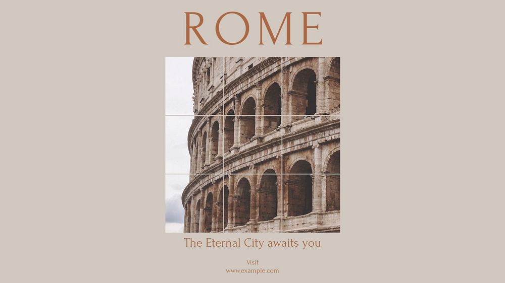Rome blog banner template, editable text & design
