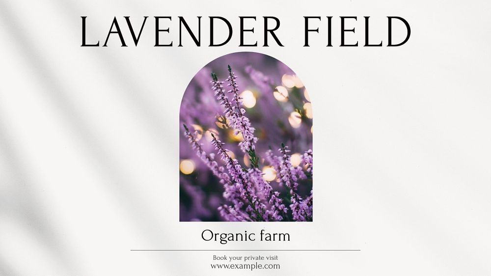 Lavender field blog banner template, editable text & design