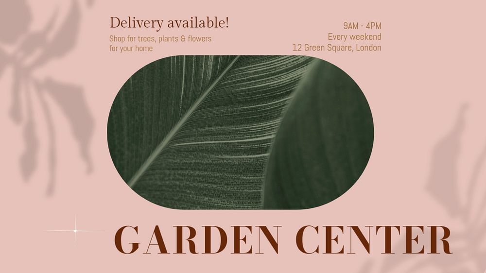 Garden center blog banner template, editable text & design