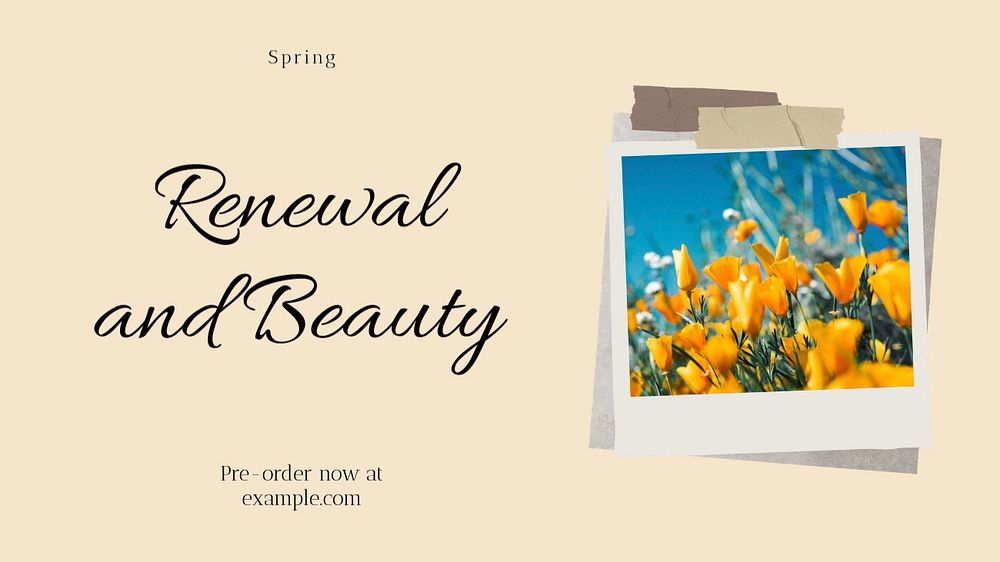 Beauty skin care blog banner template, editable text & design