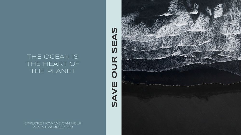 Save the seas blog banner template, editable text & design