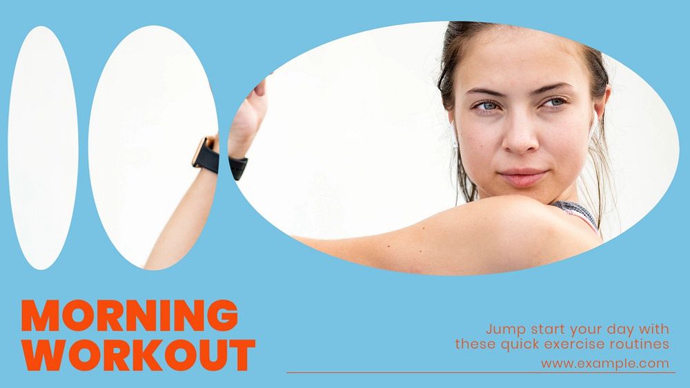 Morning workout routine blog banner template, editable design