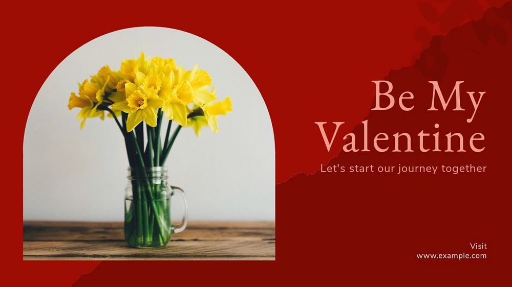 Valentine's day blog banner template, editable text & design