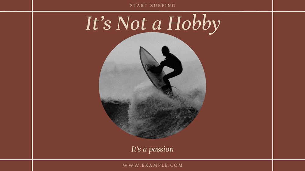 Hobbies blog banner template, editable text & design