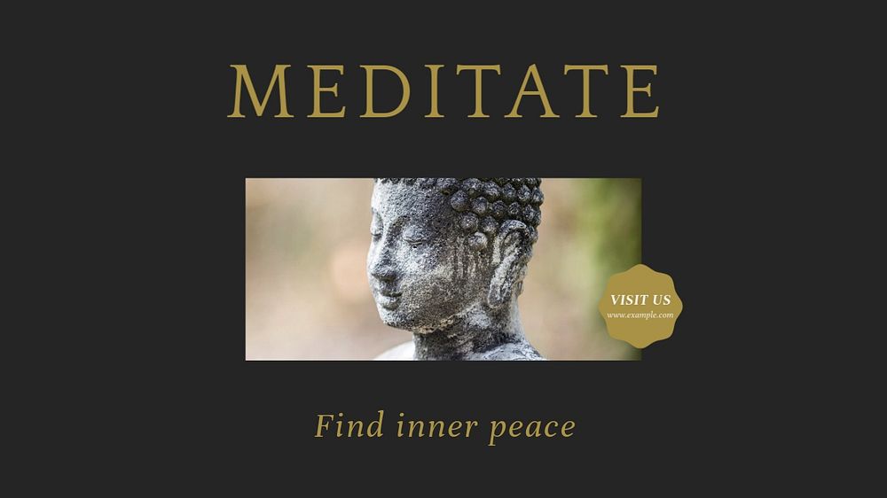 Find inner peace blog banner template, editable text & design