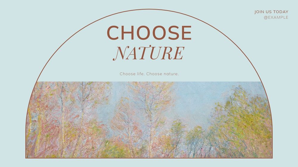 Choose nature blog banner template, editable text & design