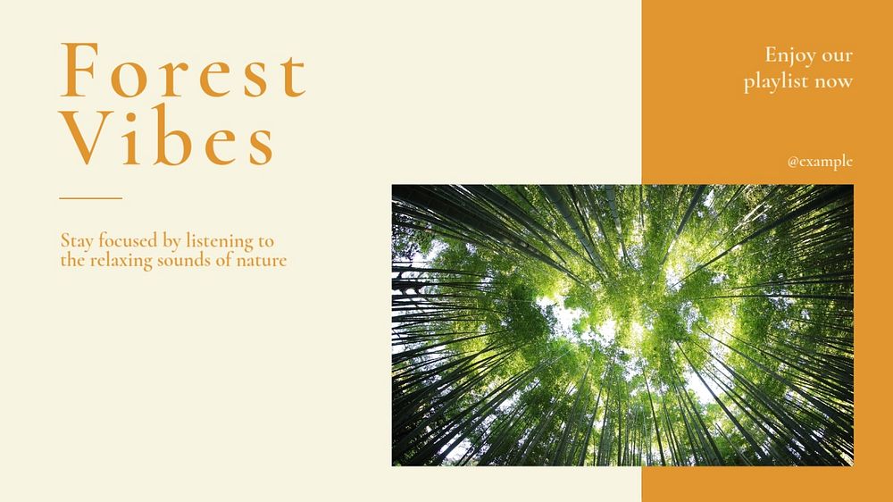 Forest vibes blog banner template, editable text & design