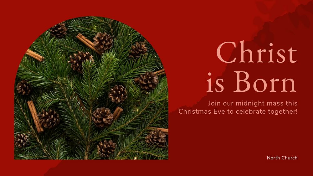 Christmas eve mass blog banner template, editable text & design