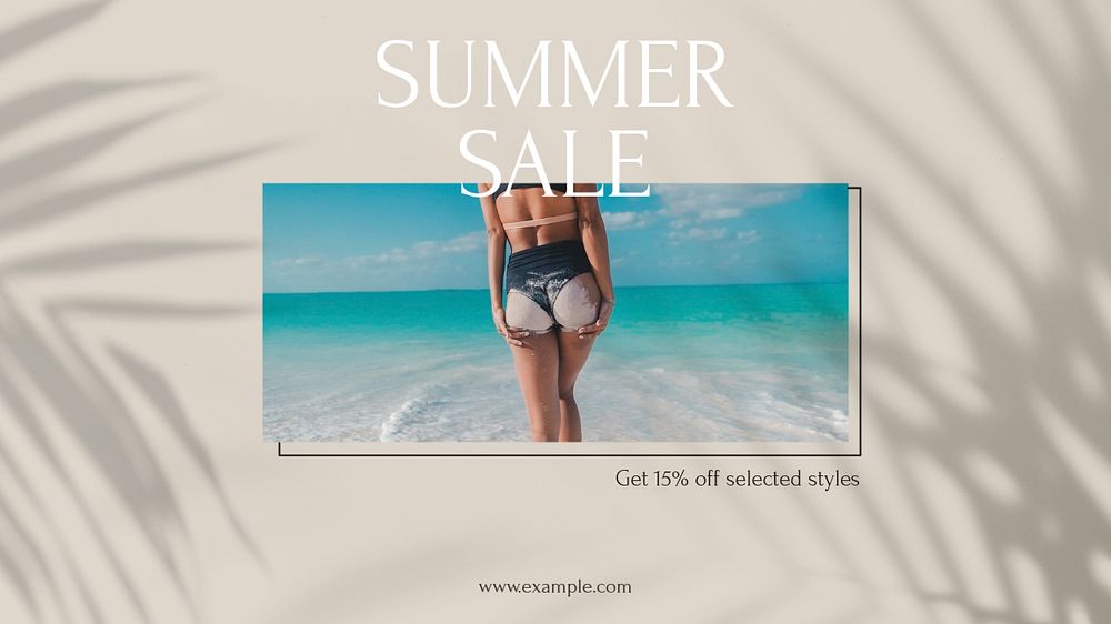 Summer sale blog banner template, editable text & design