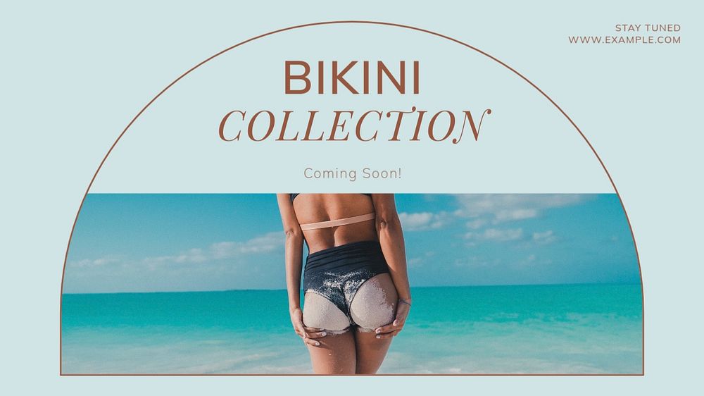 Swimwear & bikini blog banner template, editable text & design