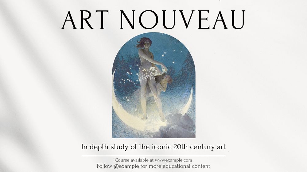 Art Nouveau blog banner template, editable text & design