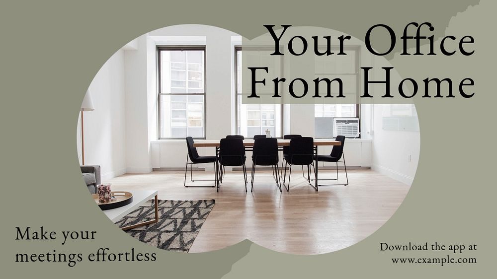 Office from home blog banner template, editable text & design