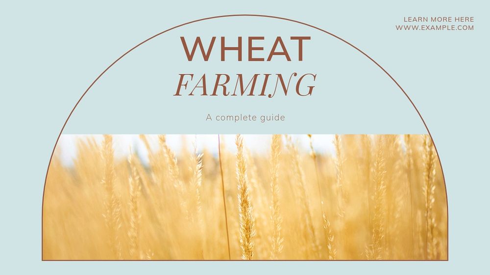 Wheat farming blog banner template, editable text & design