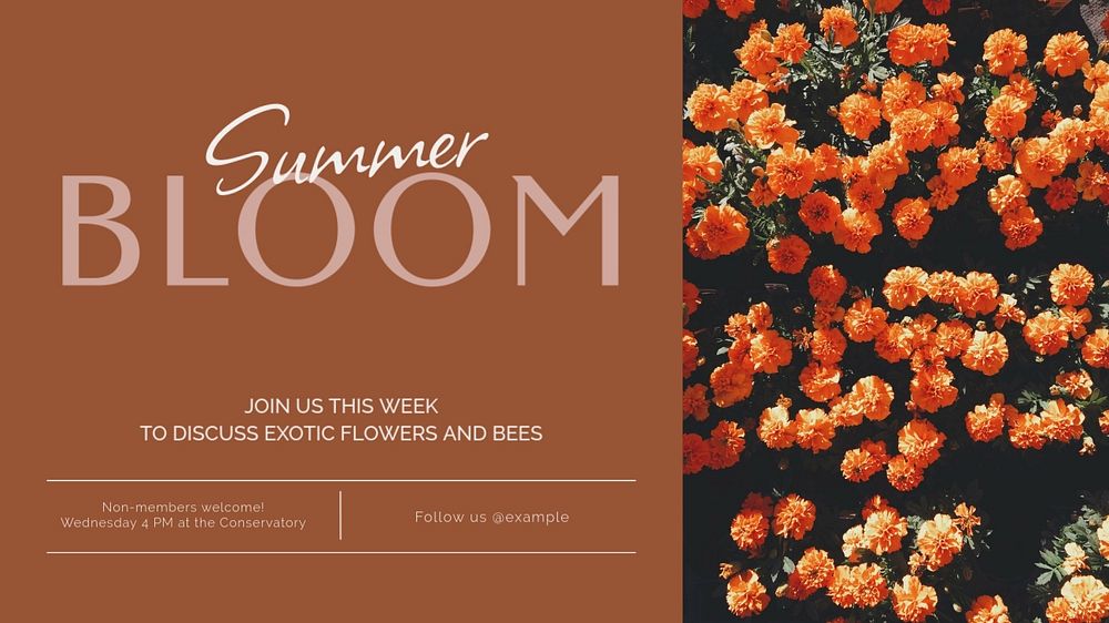 Summer bloom blog banner template, editable text & design