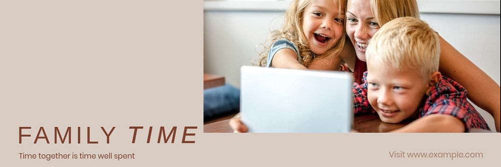 Family time email header template, editable design