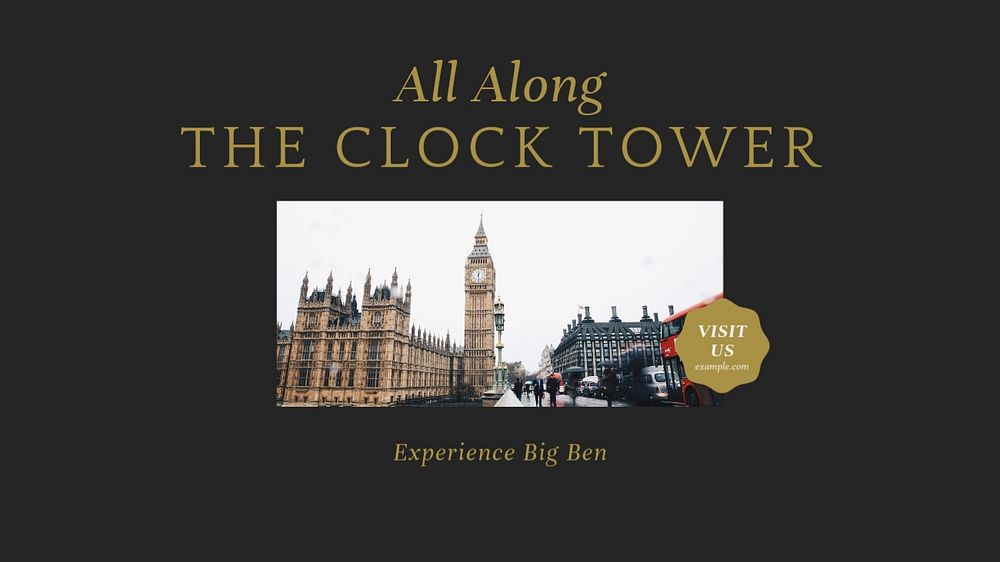 Big ben blog banner template, editable text & design