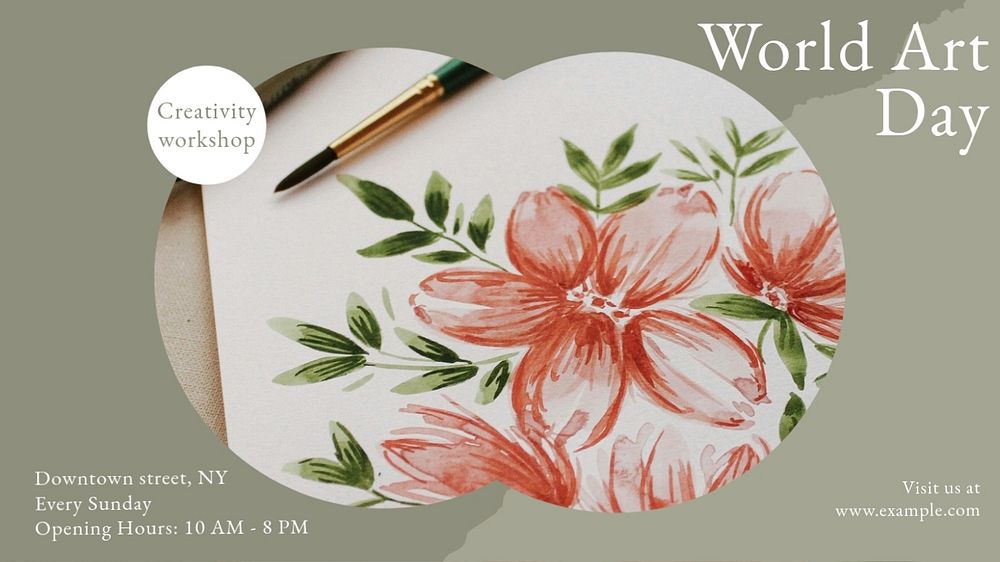 World art day blog banner template, editable text & design